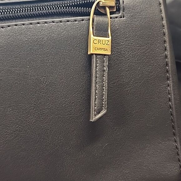 CAPRISA PENELOPE & MONICA CRUZ BLACK SUEDE LEATHER HANDBAG NWOT - Picture 9 of 11